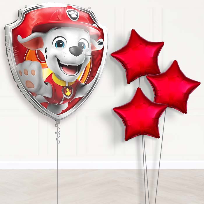 Marshall Paw Patrol Balloon Bouquet Delivery | Giant Balloon + 3 Plain Balloons | Party Save Smile