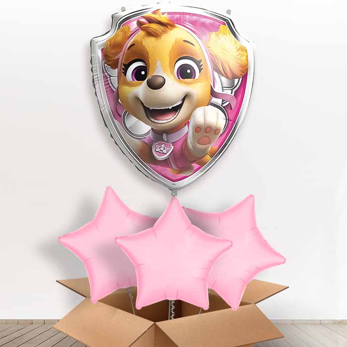 Skye Paw Patrol Giant Helium Balloon in a Box | Giant Balloon + 3 Plain Balloons | Party Save Smile