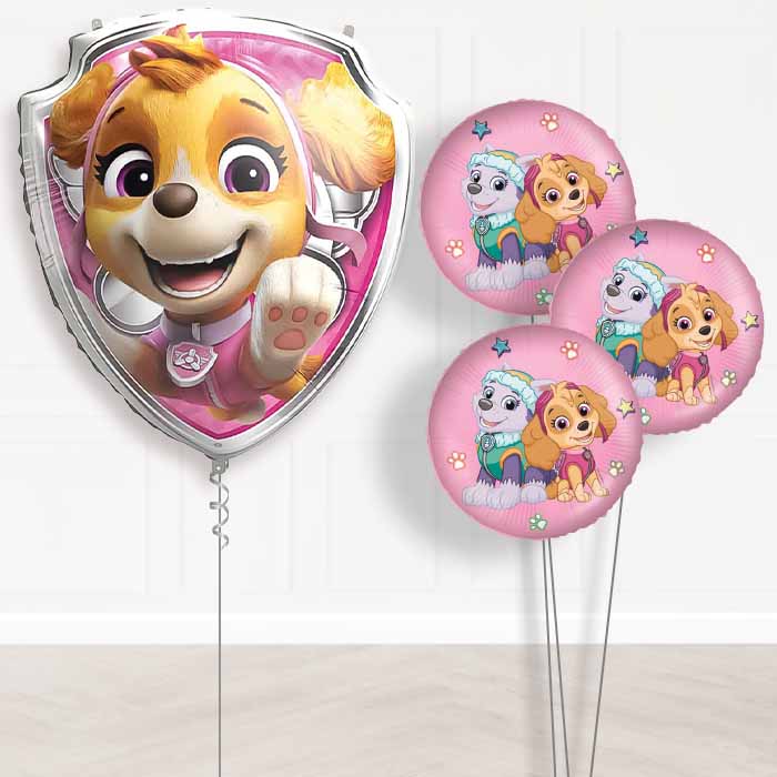 Skye Paw Patrol Balloon Bouquet Delivery | Giant Balloon + 3 Themed Balloons | Party Save Smile