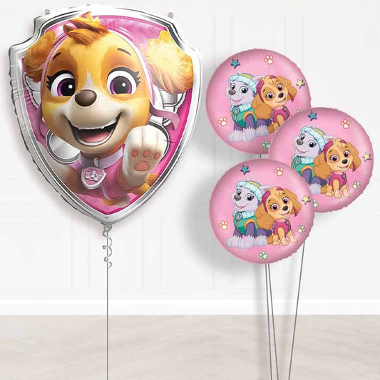 Skye Paw Patrol Balloon Bouquet Delivery | Giant Balloon + 3 Themed Balloons | Party Save Smile