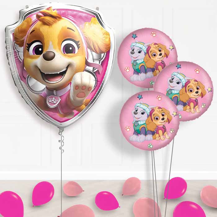 Skye Paw Patrol Balloon Bouquet Delivery | Giant Balloon + 3 Themed Balloons + Mini Balloons | Party Save Smile