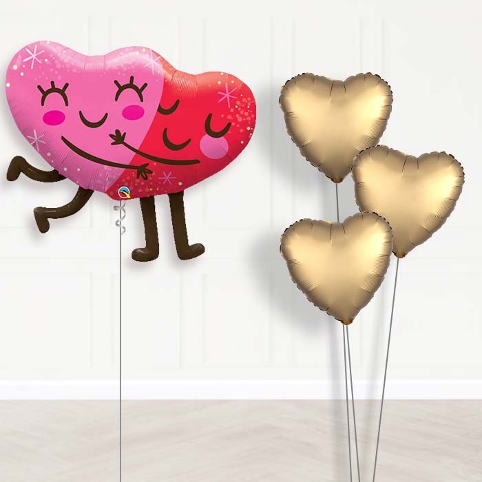 Hugging Heart Balloon Bouquet in a Box - Plain Bouquet | Party Save Smile
