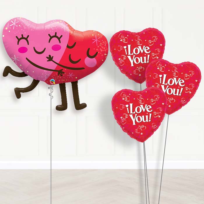 Hugging Heart Balloon Bouquet in a Box - Themed Bouquet | Party Save Smile