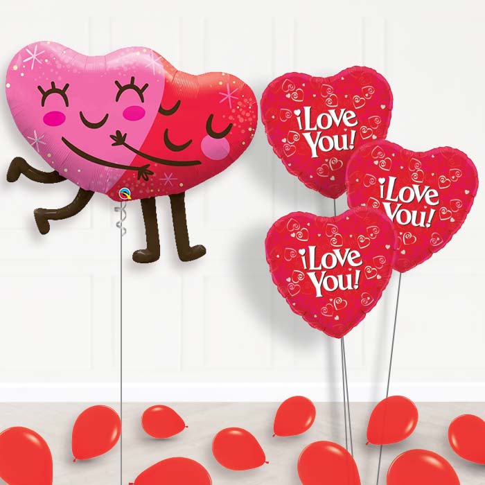 Hugging Heart Balloon Bouquet in a Box - Themed Bouquet and Latex | Party Save Smile