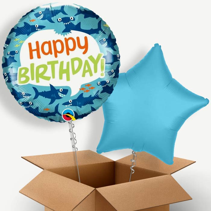 Shark Birthday Helium Balloon Couple | Party Save Smile