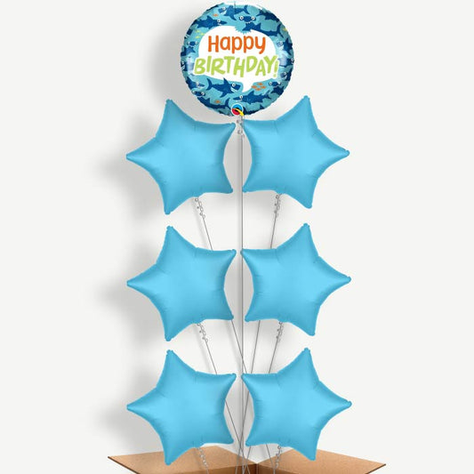 Shark Happy Birthday Helium Balloon Arrangement | Party Save Smile