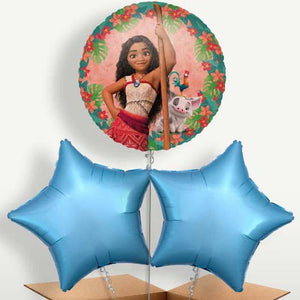 Moana Balloon Bunches inflated with Helium (Trio)