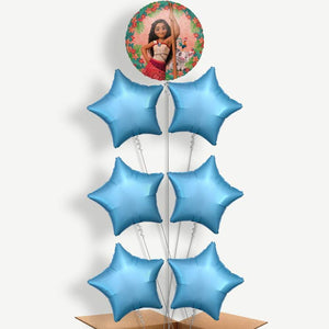 Moana 7 Balloon Arrangement Inflated with Helium