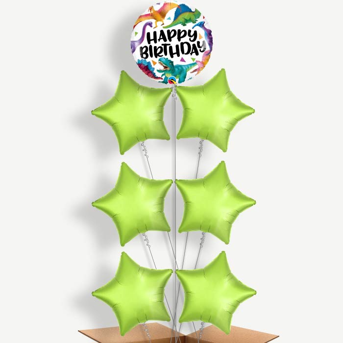 Dinosaur Birthday Balloon Arrangement Inflated with Helium | Party Save Smile