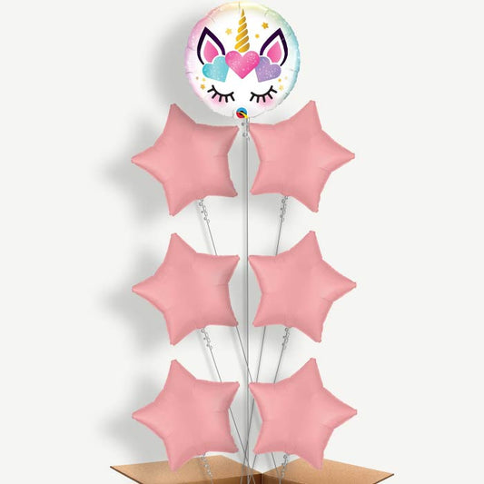 Eyelash Unicorn Balloon Arrangement Inflated with Helium | Party Save Smile