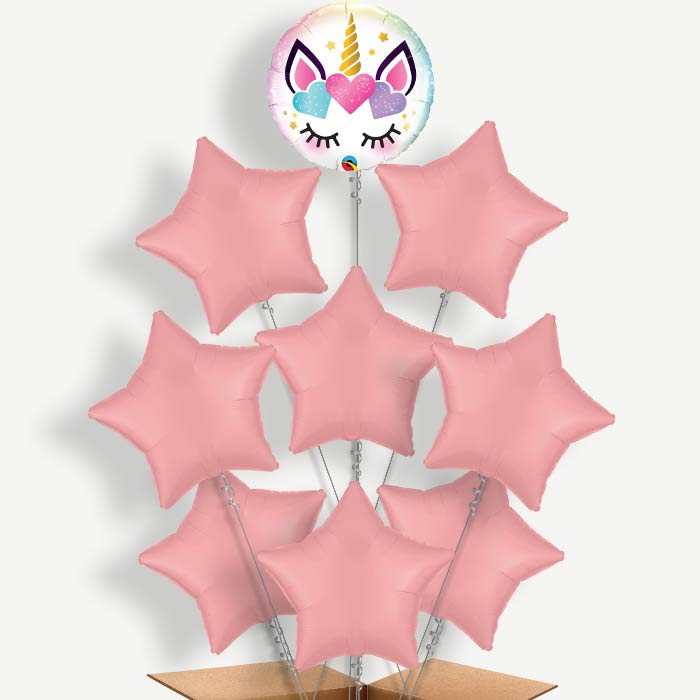 Eyelash Unicorn Balloon Bundle Inflated with Helium | Party Save Smile