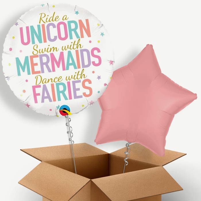 Unicorn Mermaid Fairies Helium Balloon Two | Party Save Smile