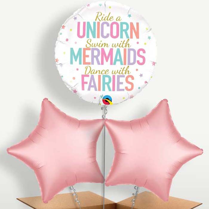 Unicorn Mermaid Fairies Helium Bunch of Balloons | Party Save Smile
