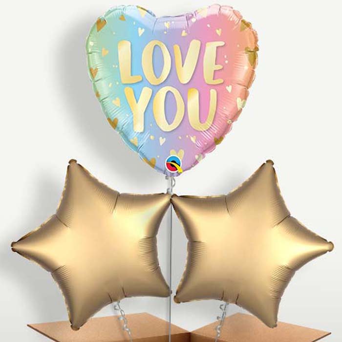 I Love You Ombre Balloon Bunches inflated with Helium | Party Save Smile