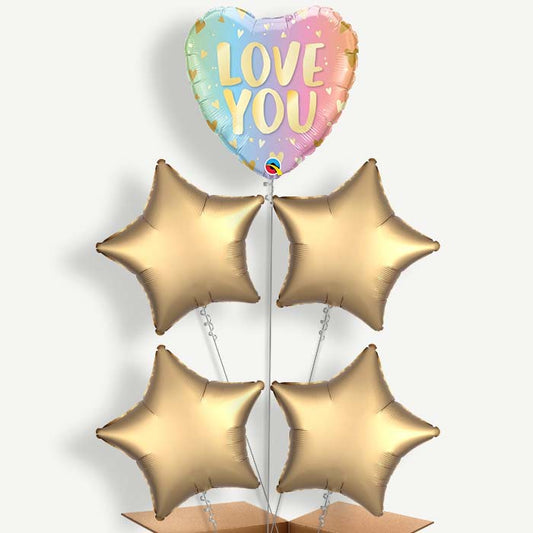 I Love You Ombre Balloon Clusters Inflated with Helium | Party Save Smile