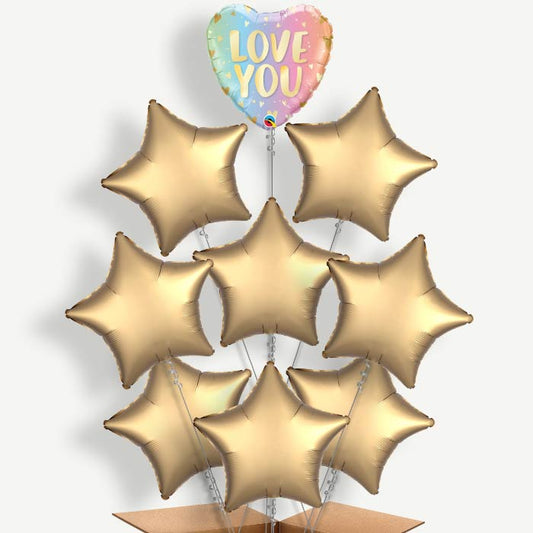 I Love You Ombre Balloon Bundle Inflated with Helium | Party Save Smile