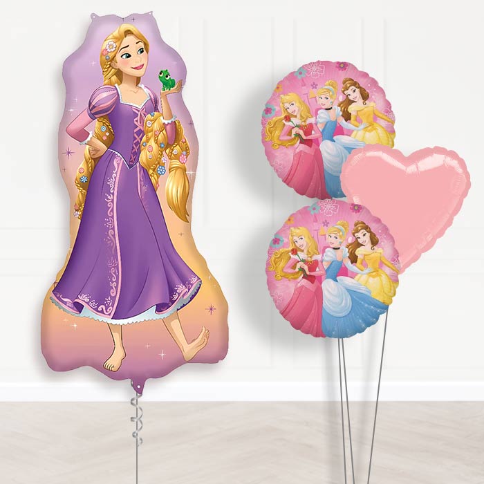 Rapunzel Giant Balloon Bouquet Delivery | Giant Balloon + 2 Themed Balloons + 1 Plain Balloon | Party Save Smile
