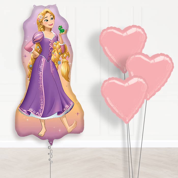 Rapunzel Giant Balloon Bouquet Delivery | Giant Balloon + 3 Plain Balloons | Party Save Smile