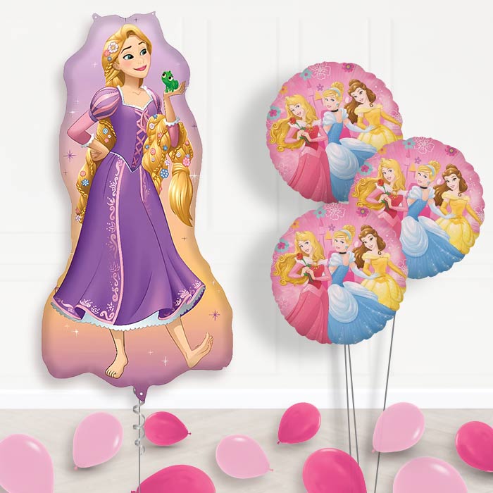 Rapunzel Giant Balloon Bouquet Delivery | Giant Balloon + 3 Themed Balloons + Mini Balloons | Party Save Smile