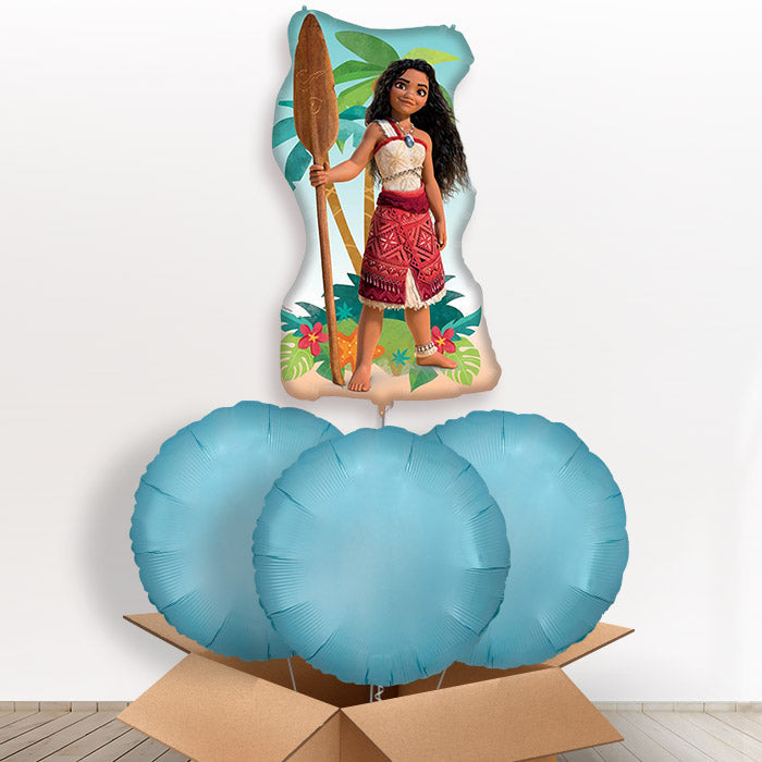 Giant Moana Helium Balloon In a Box - With 3 Plain Balloons | Party Save Smile