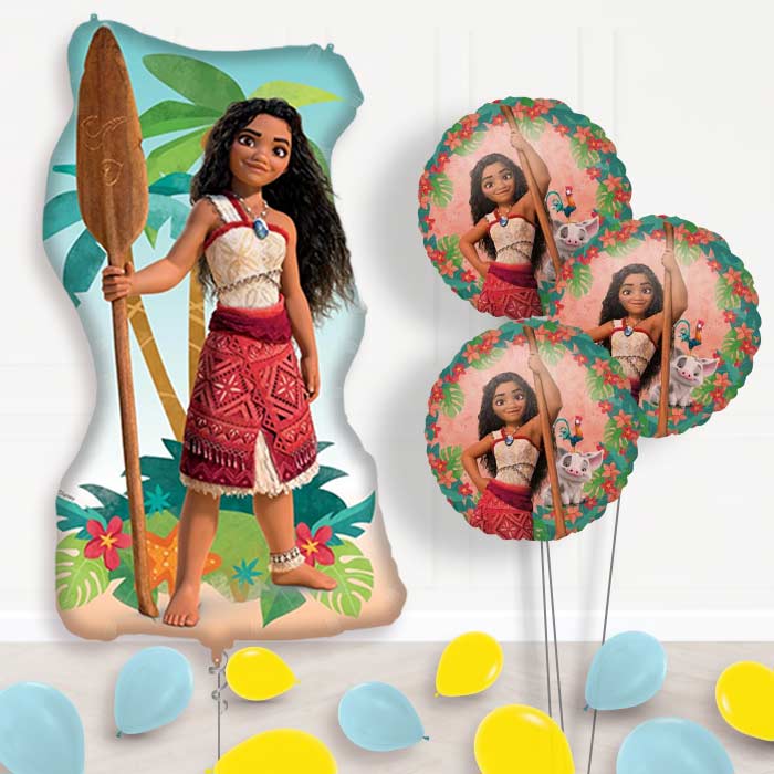 Moana Helium Balloon Bouquet Delivered - Themed Bouquet and Latex | Party Save Smile