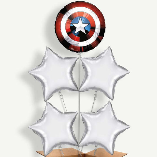 Captain America Shield Helium Cluster Balloons | Party Save Smile