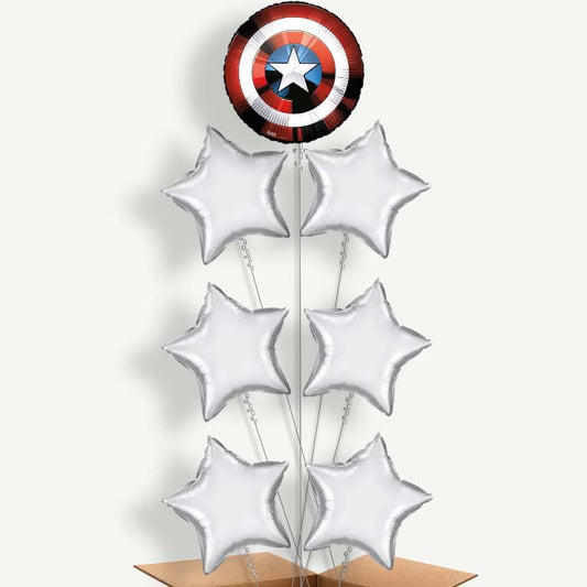 Captain America Shield Helium Balloon Arrangement | Party Save Smile