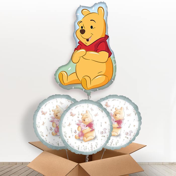 Winnie the Pooh Giant Helium Balloon in a Box | Giant Balloon + 3 Themed Balloons | Party Save Smile