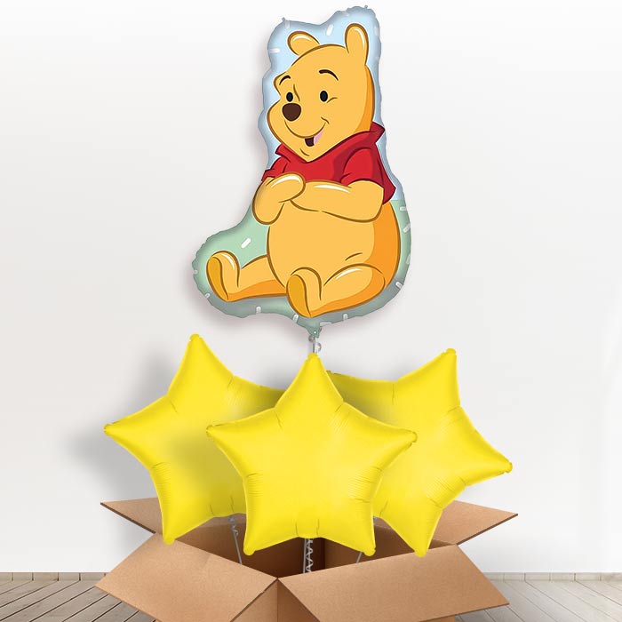 Winnie the Pooh Giant Helium Balloon in a Box | Giant Balloon + 3 Plain Balloons | Party Save Smile