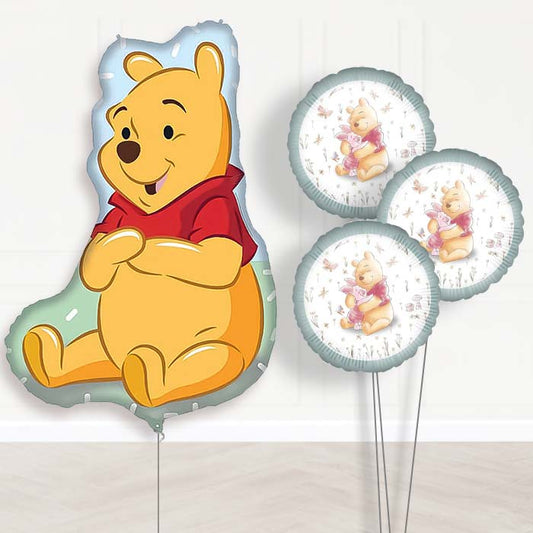 Winnie the Pooh Balloon Bouquet Delivery | Giant Balloon + 3 Themed Balloons | Party Save Smile
