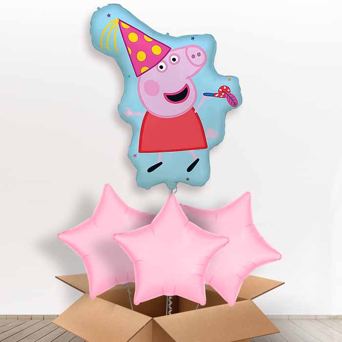 Peppa Pig Party Giant Helium Balloon in a Box | Giant Balloon + 3 Plain Balloons | Party Save Smile