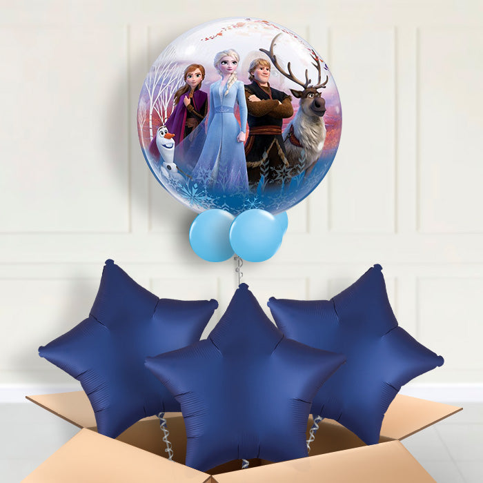 Frozen 2 Bubble Helium Balloon in a Box Gift - Bubble Balloon with 3 Balloons | Party Save Smile