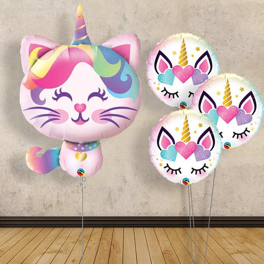 Giant Caticorn Balloon Bouquet in a Box - Themed Bouquet | Party Save Smile