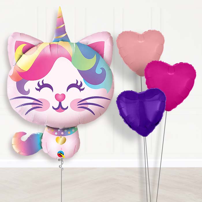 Giant Caticorn Balloon Bouquet in a Box - Plain Bouquet | Party Save Smile