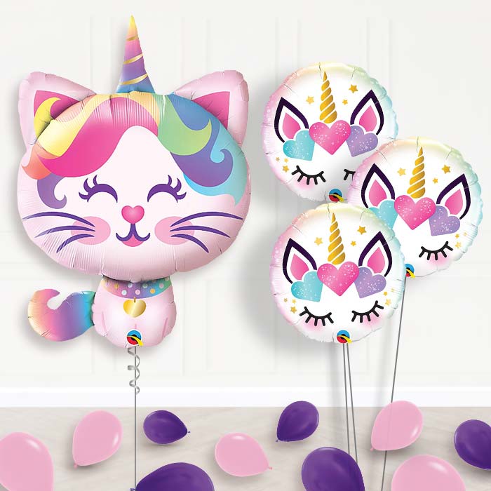 Giant Caticorn Balloon Bouquet in a Box - Themed Bouquet and Latex | Party Save Smile