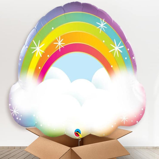 Rainbow Cloud Giant Shaped Helium Balloon in a Box Gift - Giant Balloon | Party Save Smile