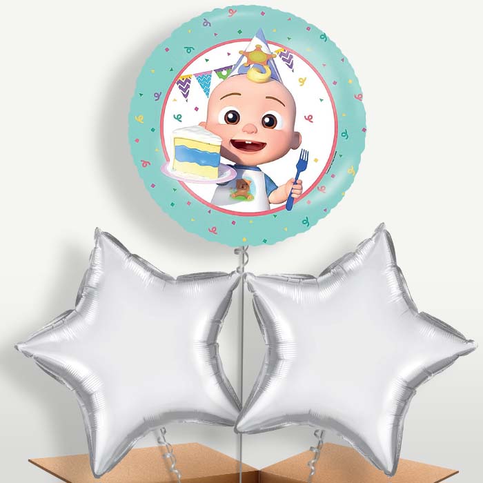 Cocomelon Birthday Balloon Bunch inflated with Helium (Trio) | Party Save Smile