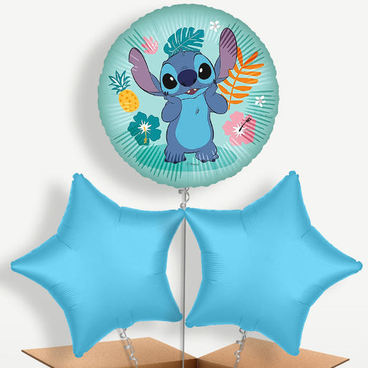 Stitch Balloon Bunch inflated with Helium (Trio) | Party Save Smile