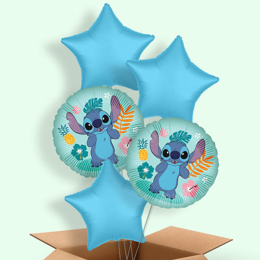 Stitch Inflated Balloon in a Box - 5 Balloons | Party Save Smile