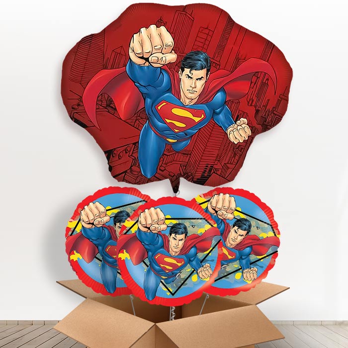 Superman Krypton Giant Helium Balloon in a Box | Giant Balloon + 3 Themed Balloons | Party Save Smile