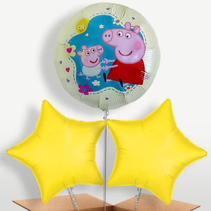 Peppa Pig with Little Baby Helium Balloon Bunch (Trio) | Party Save Smile