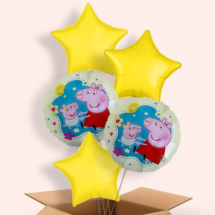 Peppa Pig with Little Baby Helium Balloon in a Box - 5 Balloons | Party Save Smile