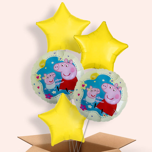 Peppa Pig with Little Baby Helium Balloon in a Box - 5 Balloons | Party Save Smile