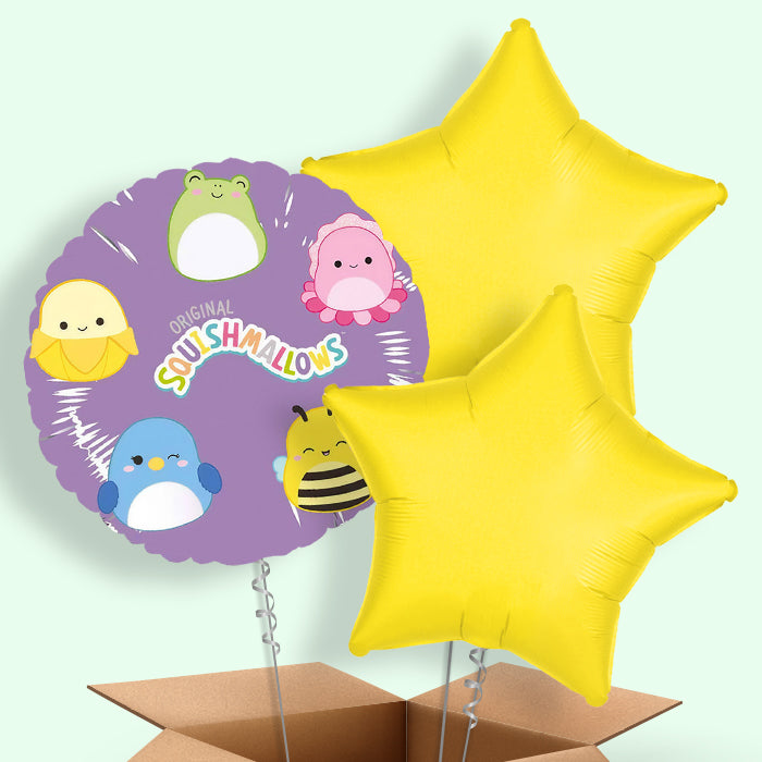 Squishmallow Helium Balloon in a Box - 3 Balloons | Party Save Smile