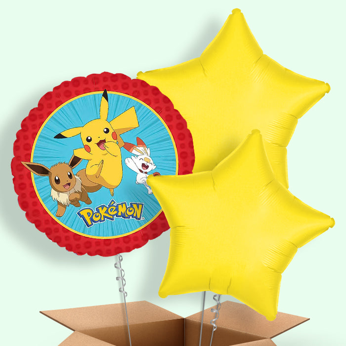 Pokemon Pikachu Helium Balloon in a Box - 3 Balloons | Party Save Smile