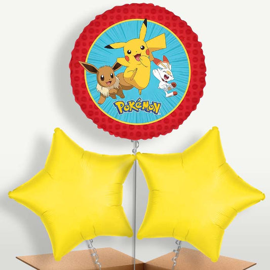 Pokemon Pikachu Trio Balloon Bunch inflated with Helium | Party Save Smile