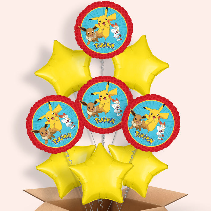 Pokemon Pikachu Helium Balloon in a Box - 9 Balloons | Party Save Smile