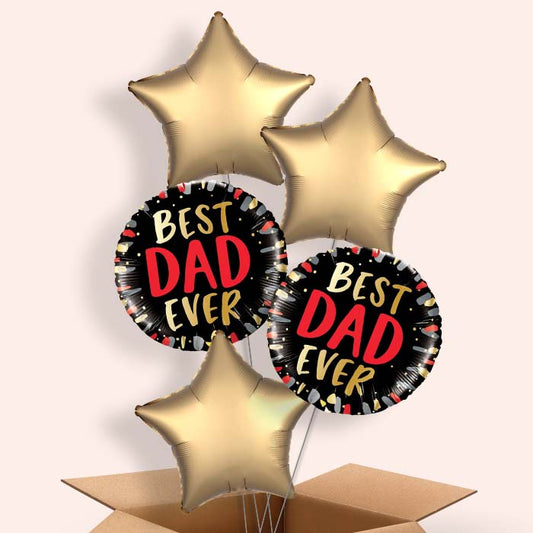 Best Dad Ever Father's Day Helium Balloon in a Box - 5 Balloon | Party Save Smile