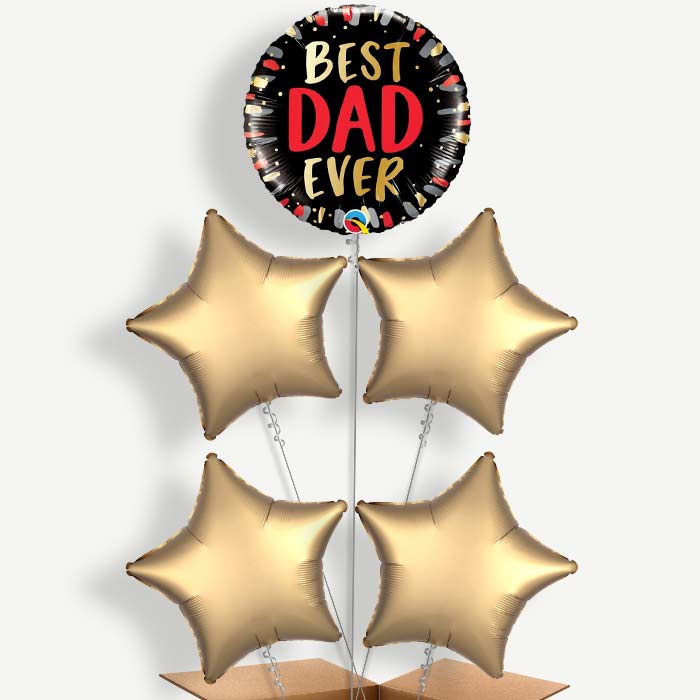 Best Dad Ever Father's Day Helium Cluster Balloons | Party Save Smile