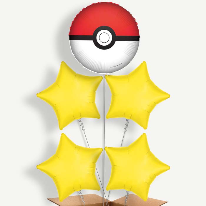 Pokemon Pokeball 5 Helium Cluster Balloons | Party Save Smile